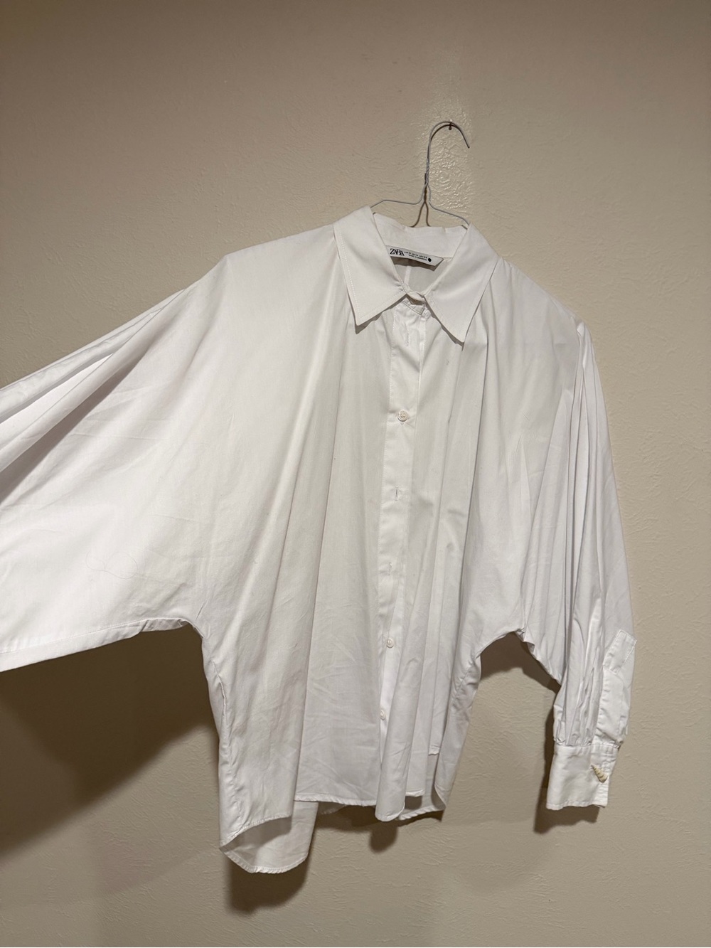 Zara Oversized White Button-Down Shirt